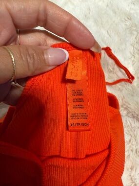 SKIMS Ribbed Maxi Dress in Bright Orange